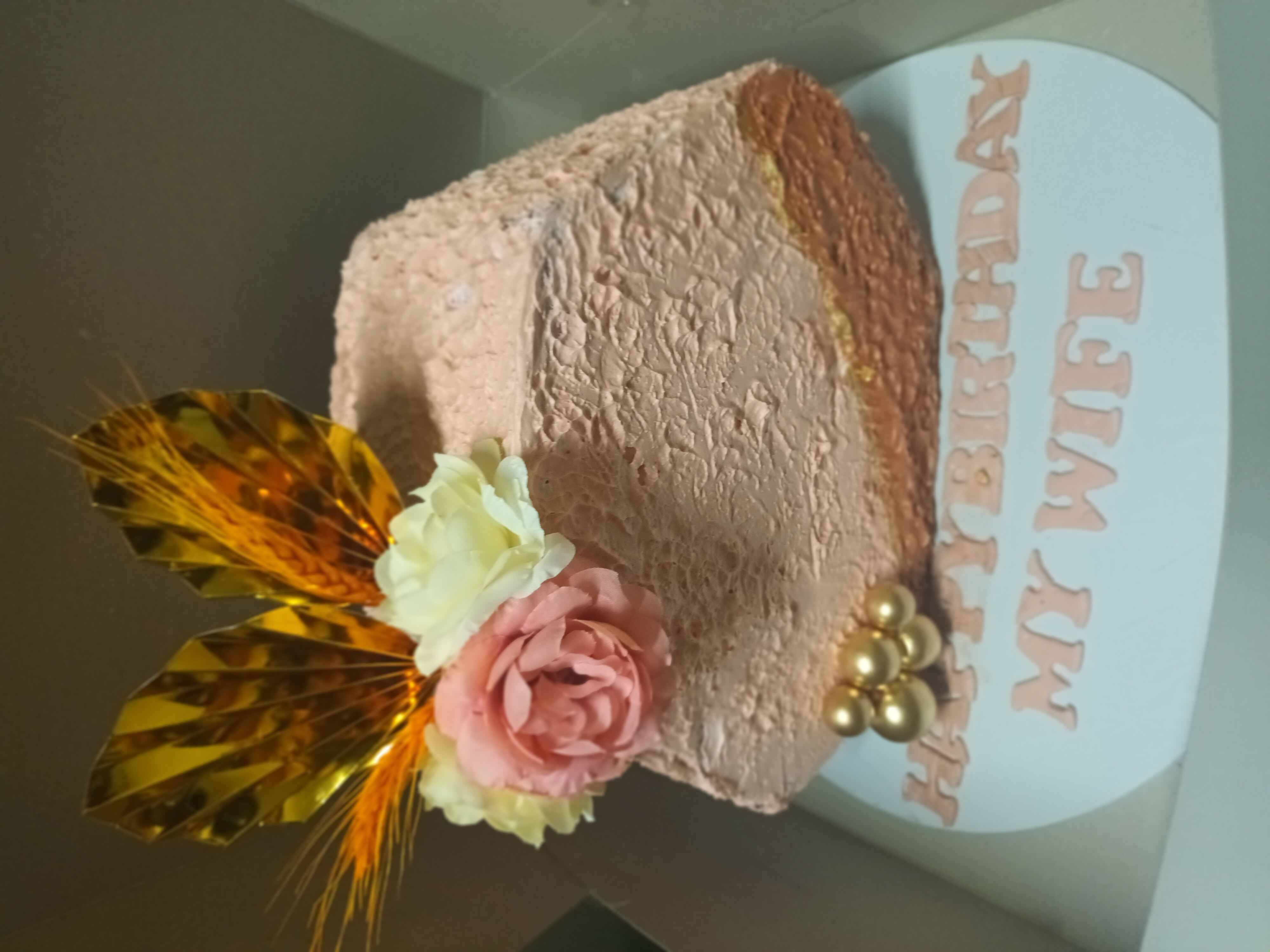 Rose Gold Textured Cake